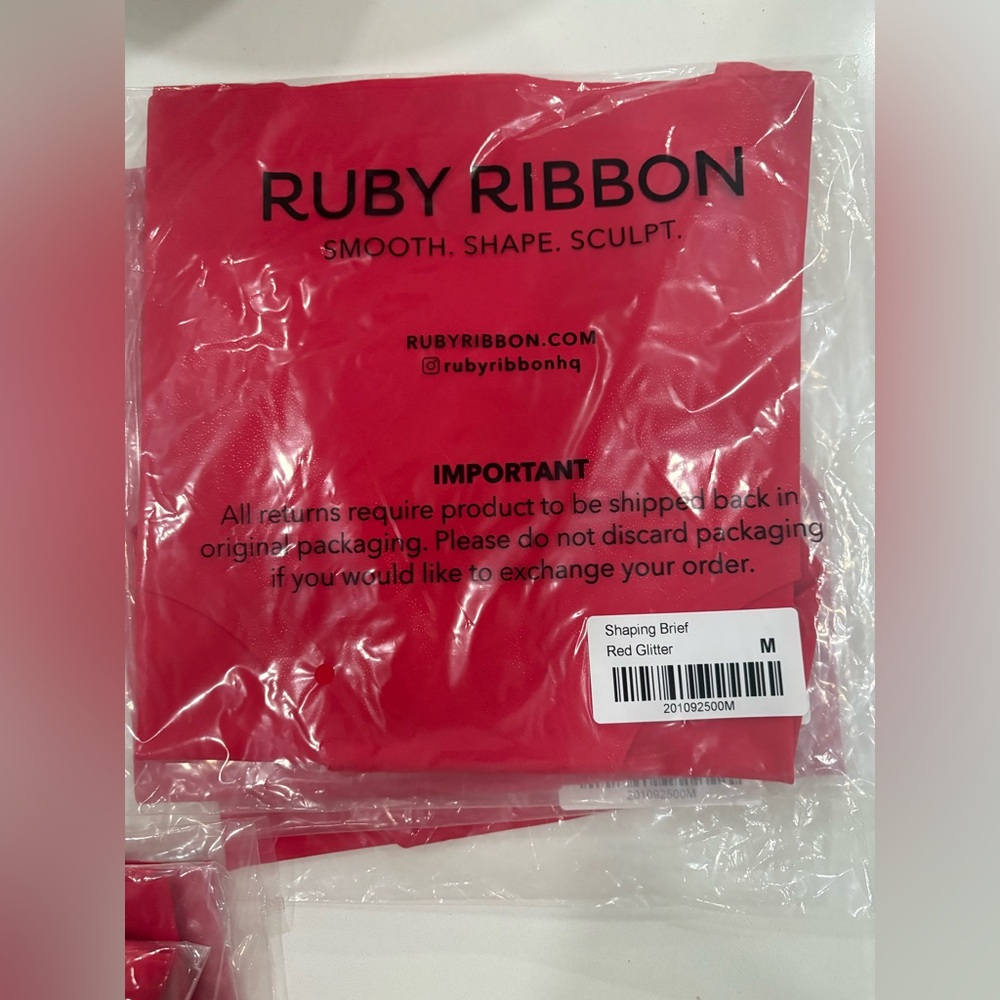 Ruby Ribbon Shaping Brief in Red Glitter - Picture 5 of 5